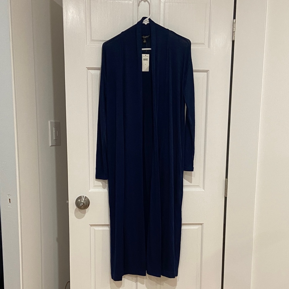 NWT Banana Republic Navy Blue Long Open-Front Cardigan / Duster